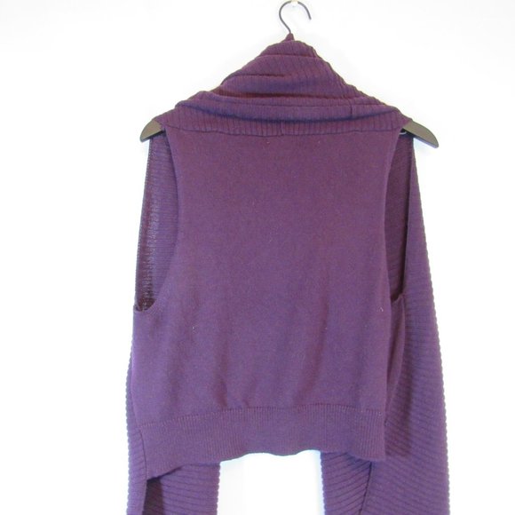 Donna Karan Purple Ribbed Sleeveless Open Front Wool Blend Cardigan Swea… - Picture 15 of 15